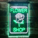 ADVPRO Flower Shop Open Rose Display  Dual Color LED Neon Sign st6-i3536 - White & Green