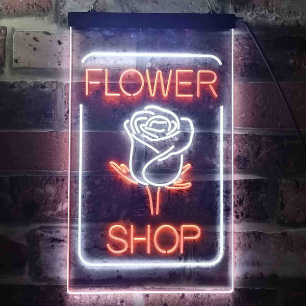 ADVPRO Flower Shop Open Rose Display  Dual Color LED Neon Sign st6-i3536 - White & Orange