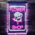 ADVPRO Flower Shop Open Rose Display  Dual Color LED Neon Sign st6-i3536 - White & Purple