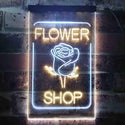 ADVPRO Flower Shop Open Rose Display  Dual Color LED Neon Sign st6-i3536 - White & Yellow