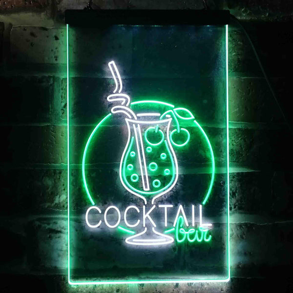 ADVPRO Cocktail Bar Glass Pub  Dual Color LED Neon Sign st6-i3537 - White & Green
