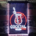 ADVPRO Cocktail Bar Glass Pub  Dual Color LED Neon Sign st6-i3537 - White & Orange