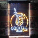 ADVPRO Cocktail Bar Glass Pub  Dual Color LED Neon Sign st6-i3537 - White & Yellow