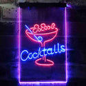 ADVPRO Cocktails Glass Bar Club  Dual Color LED Neon Sign st6-i3539 - Blue & Red