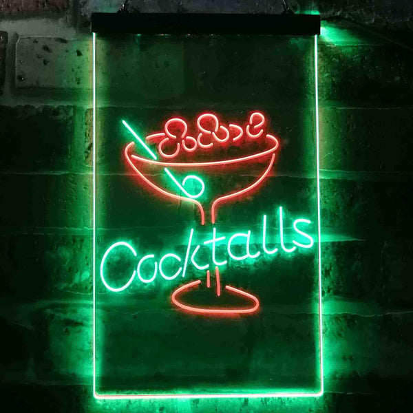 ADVPRO Cocktails Glass Bar Club  Dual Color LED Neon Sign st6-i3539 - Green & Red