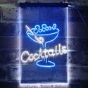 ADVPRO Cocktails Glass Bar Club  Dual Color LED Neon Sign st6-i3539 - White & Blue