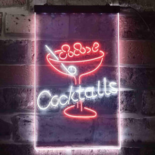 ADVPRO Cocktails Glass Bar Club  Dual Color LED Neon Sign st6-i3539 - White & Red