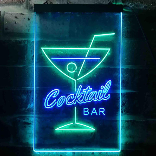 ADVPRO Cocktails Drink Club Home Bar  Dual Color LED Neon Sign st6-i3541 - Green & Blue