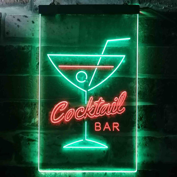 ADVPRO Cocktails Drink Club Home Bar  Dual Color LED Neon Sign st6-i3541 - Green & Red