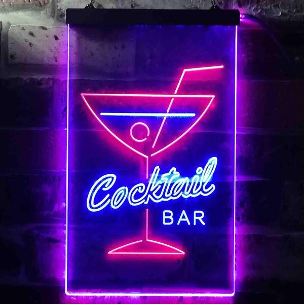 ADVPRO Cocktails Drink Club Home Bar  Dual Color LED Neon Sign st6-i3541 - Red & Blue