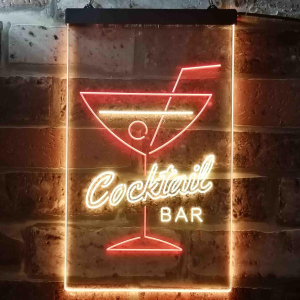 ADVPRO Cocktails Drink Club Home Bar  Dual Color LED Neon Sign st6-i3541 - Red & Yellow