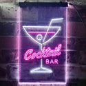 ADVPRO Cocktails Drink Club Home Bar  Dual Color LED Neon Sign st6-i3541 - White & Purple