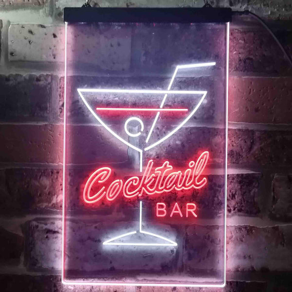 ADVPRO Cocktails Drink Club Home Bar  Dual Color LED Neon Sign st6-i3541 - White & Red