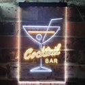 ADVPRO Cocktails Drink Club Home Bar  Dual Color LED Neon Sign st6-i3541 - White & Yellow