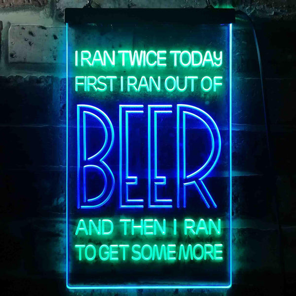 ADVPRO I Ran Twice Today for Beer Bar Decor  Dual Color LED Neon Sign st6-i3544 - Green & Blue
