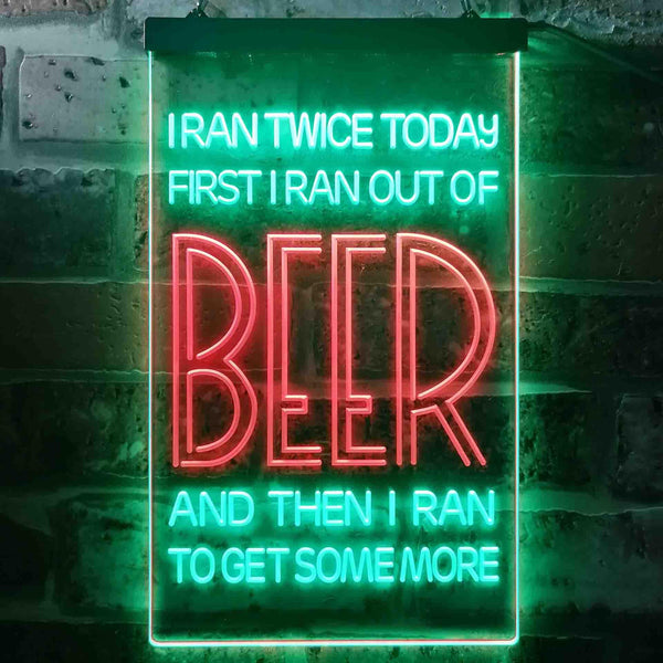 ADVPRO I Ran Twice Today for Beer Bar Decor  Dual Color LED Neon Sign st6-i3544 - Green & Red