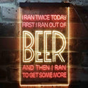 ADVPRO I Ran Twice Today for Beer Bar Decor  Dual Color LED Neon Sign st6-i3544 - Red & Yellow