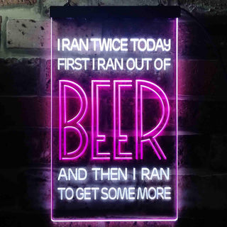 ADVPRO I Ran Twice Today for Beer Bar Decor  Dual Color LED Neon Sign st6-i3544 - White & Purple