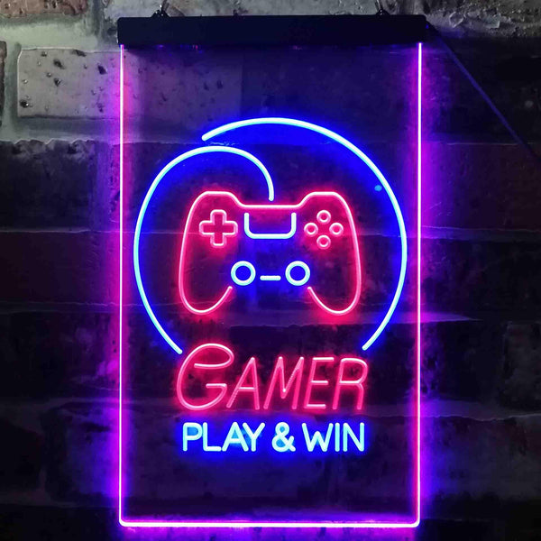 ADVPRO Game Room Console Kid Cave  Dual Color LED Neon Sign st6-i3546 - Blue & Red