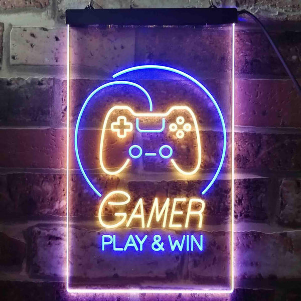ADVPRO Game Room Console Kid Cave  Dual Color LED Neon Sign st6-i3546 - Blue & Yellow