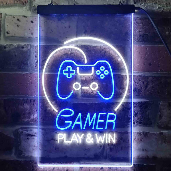 ADVPRO Game Room Console Kid Cave  Dual Color LED Neon Sign st6-i3546 - White & Blue