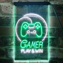 ADVPRO Game Room Console Kid Cave  Dual Color LED Neon Sign st6-i3546 - White & Green