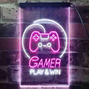 ADVPRO Game Room Console Kid Cave  Dual Color LED Neon Sign st6-i3546 - White & Purple