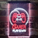 ADVPRO Game Room Console Kid Cave  Dual Color LED Neon Sign st6-i3546 - White & Red