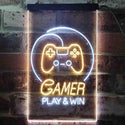 ADVPRO Game Room Console Kid Cave  Dual Color LED Neon Sign st6-i3546 - White & Yellow
