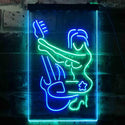 ADVPRO Girl Play Guitar Music Room  Dual Color LED Neon Sign st6-i3547 - Green & Blue