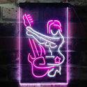 ADVPRO Girl Play Guitar Music Room  Dual Color LED Neon Sign st6-i3547 - White & Purple