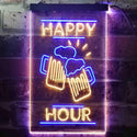 ADVPRO Happy Hour Cheers Beer Mugs  Dual Color LED Neon Sign st6-i3550 - Blue & Yellow