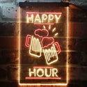 ADVPRO Happy Hour Cheers Beer Mugs  Dual Color LED Neon Sign st6-i3550 - Red & Yellow