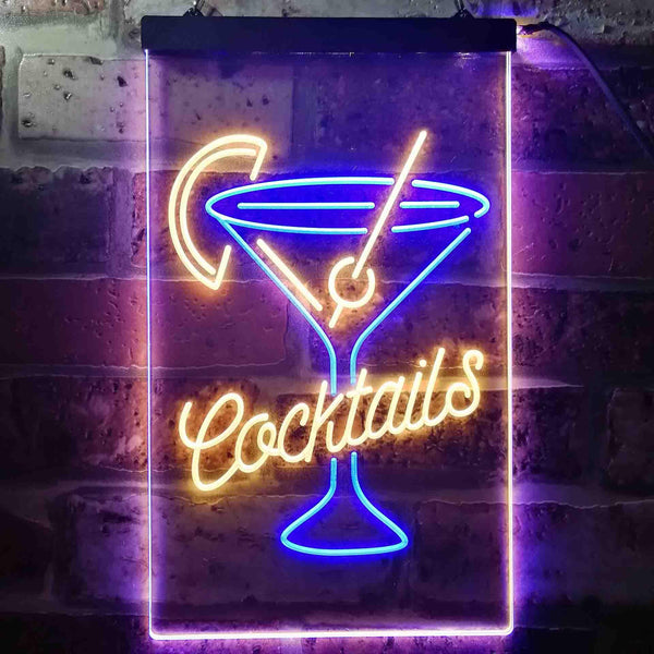 ADVPRO Cocktails Cup Glass Drink Display  Dual Color LED Neon Sign st6-i3556 - Blue & Yellow