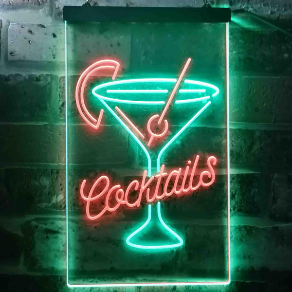 ADVPRO Cocktails Cup Glass Drink Display  Dual Color LED Neon Sign st6-i3556 - Green & Red