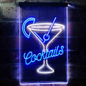ADVPRO Cocktails Cup Glass Drink Display  Dual Color LED Neon Sign st6-i3556 - White & Blue