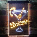 ADVPRO Cocktails Cup Glass Drink Display  Dual Color LED Neon Sign st6-i3556 - White & Yellow