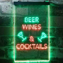 ADVPRO Beer Wine Cocktails Bar Club  Dual Color LED Neon Sign st6-i3557 - Green & Red
