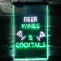 ADVPRO Beer Wine Cocktails Bar Club  Dual Color LED Neon Sign st6-i3557 - White & Green