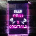 ADVPRO Beer Wine Cocktails Bar Club  Dual Color LED Neon Sign st6-i3557 - White & Purple