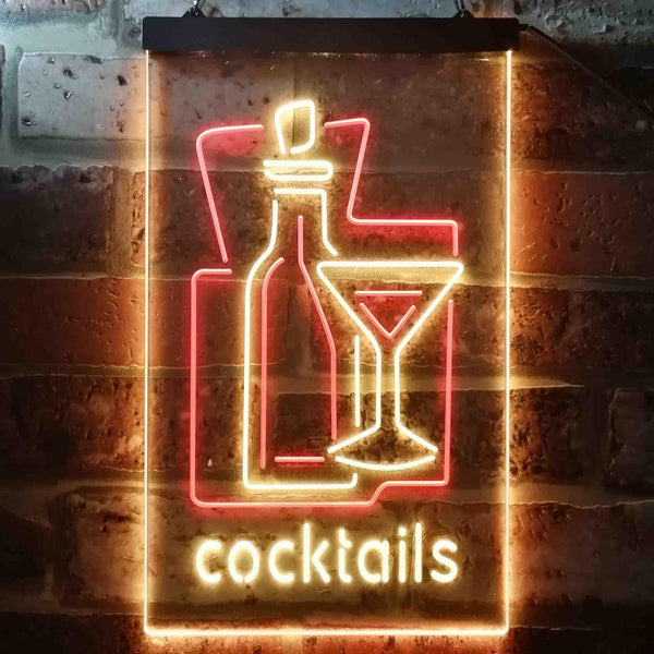 ADVPRO Cocktails Drink Glass Club  Dual Color LED Neon Sign st6-i3558 - Red & Yellow