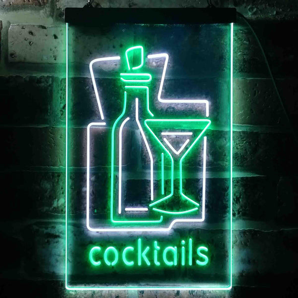 ADVPRO Cocktails Drink Glass Club  Dual Color LED Neon Sign st6-i3558 - White & Green