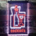 ADVPRO Cocktails Drink Glass Club  Dual Color LED Neon Sign st6-i3558 - White & Orange