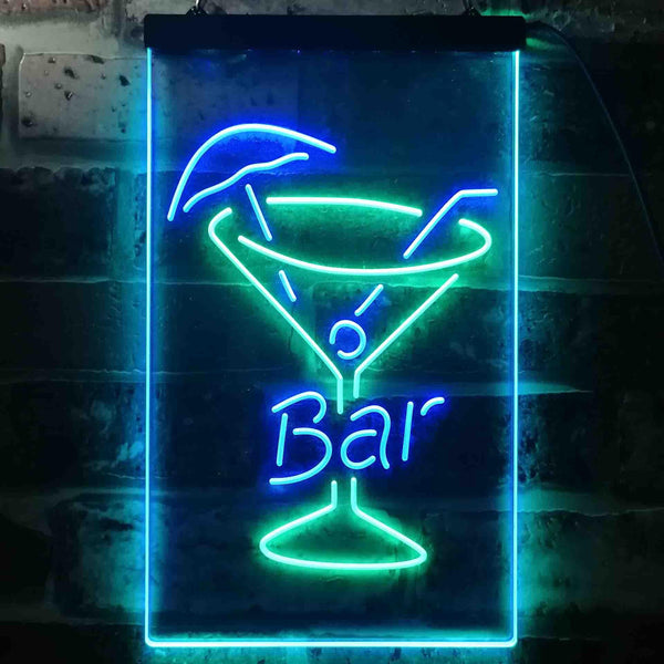 ADVPRO Home Bar Glass Cocktails Display Decoration  Dual Color LED Neon Sign st6-i3560 - Green & Blue