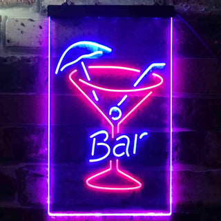 ADVPRO Home Bar Glass Cocktails Display Decoration  Dual Color LED Neon Sign st6-i3560 - Red & Blue