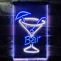 ADVPRO Home Bar Glass Cocktails Display Decoration  Dual Color LED Neon Sign st6-i3560 - White & Blue