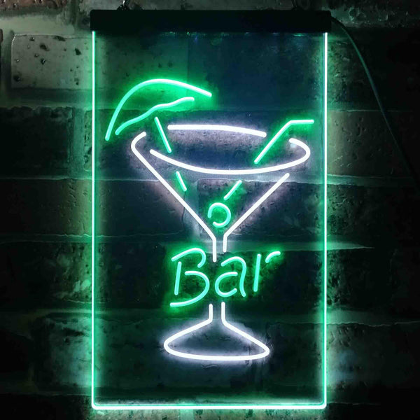 ADVPRO Home Bar Glass Cocktails Display Decoration  Dual Color LED Neon Sign st6-i3560 - White & Green