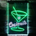 ADVPRO Cocktails Glass Man Cave  Dual Color LED Neon Sign st6-i3573 - White & Green