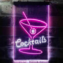 ADVPRO Cocktails Glass Man Cave  Dual Color LED Neon Sign st6-i3573 - White & Purple