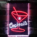 ADVPRO Cocktails Glass Man Cave  Dual Color LED Neon Sign st6-i3573 - White & Red